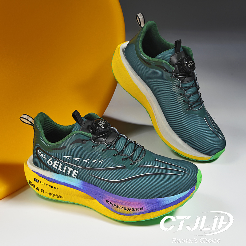 Carbon Plate Marathon Racing Shoes - プロスポーツランニングシューズ男性用マラソンエアクッションカーボンプレート二層メッシュ女性アスレチックレーシングスニーカー
