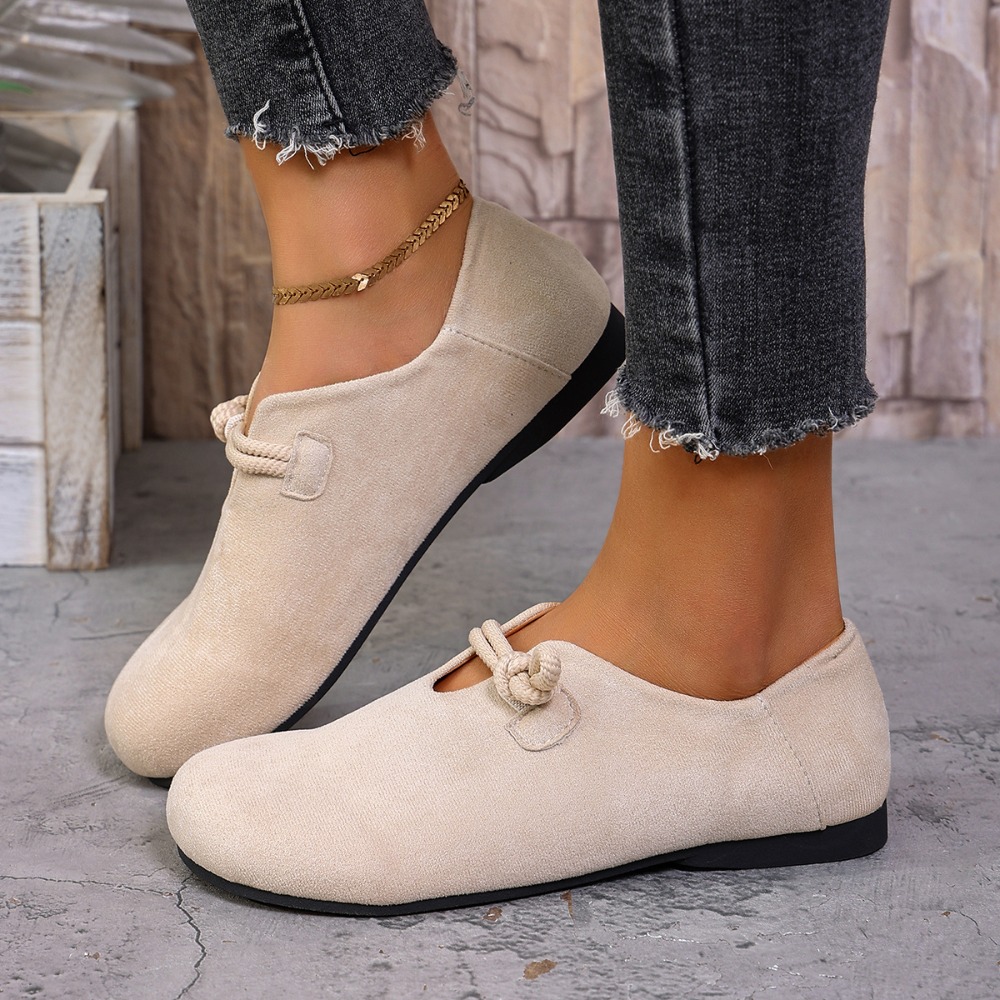 女性用、フラットなローファー、丸いつま先、結び紐のストラップ - Women'S Shoes のレビューと価格