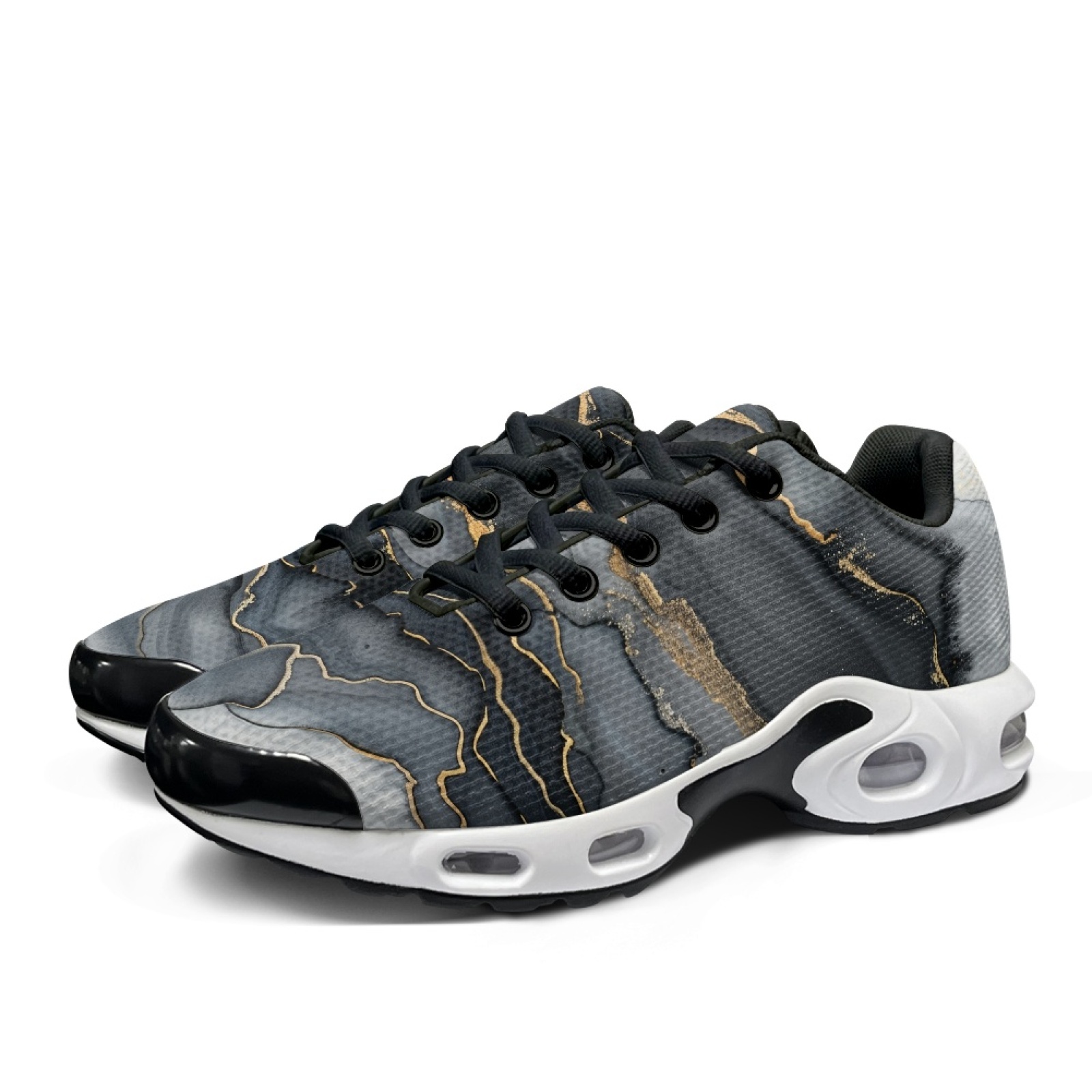 PENSTROLL ブラックゴールドマーブルエアクッションウ - Air Cushion Jogger Shoes Men のレビューと価格