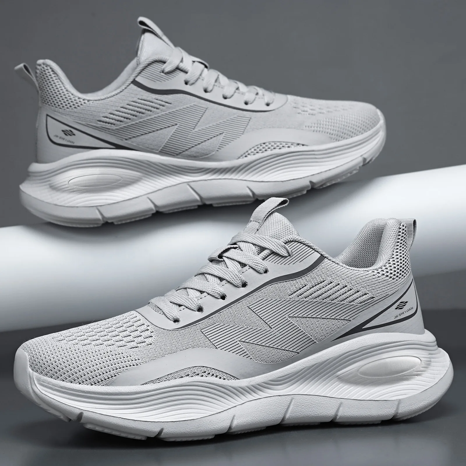 メンズ メッシュ ランニングシューズ 軽量 無地 通気性 衝 - Shock Absorbing Gym Trainers のレビューと価格